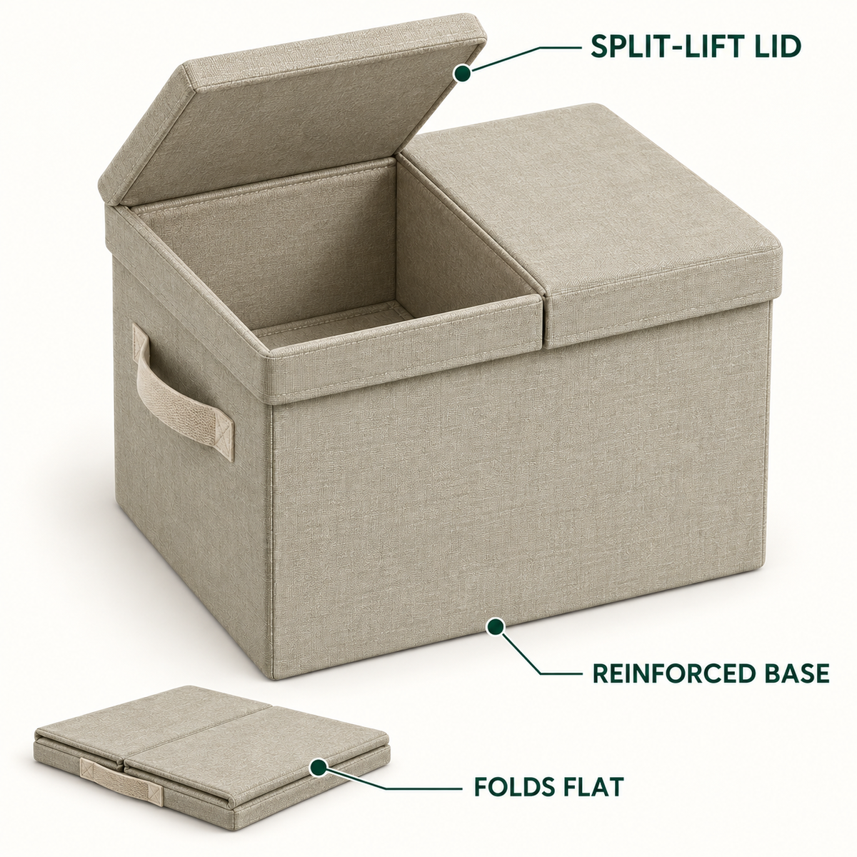 FoldHaven Lidded Storage Cube